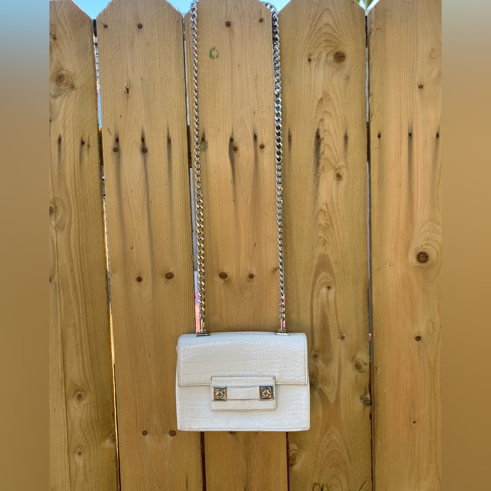 White glossed purse
